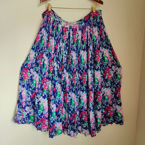 Patchouli from nature Dresses & Skirts - Vintage‎ 90s Patchouli Floral Maxi Skirt Boho Cotton Hippie Broomstick Pullon OS